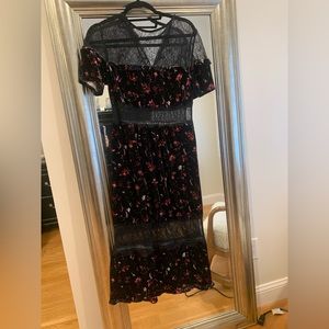 Topshop floral velvet dress